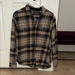 Orvis Black and Tan Plaid Shirt